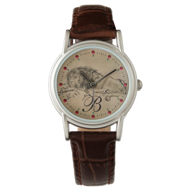 Montre LE LION DU CAP, Brown Sepia Monogramme (devant)