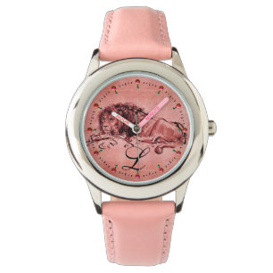 Montre LE LION DU CAP MENANT VERS LE BAS, Monogramme roug