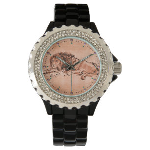 Montre LE LION DU CAP, Rose antique, Noir