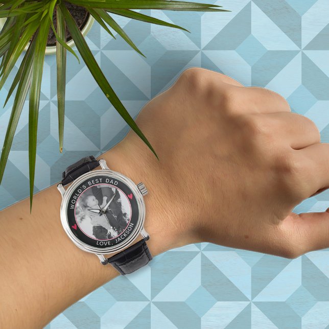 Montre Le meilleur papa du monde avec le coeur (Créateur téléchargé)