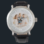 Montre Le meilleur papa jamais photo classique moderne<br><div class="desc">Ce design simple et classique est composé de typographie serif et d'ajouter une photo personnalisée. "Le meilleur papa jamais" tourne autour de la photo de votre père,  père,  papa,  etc.</div>