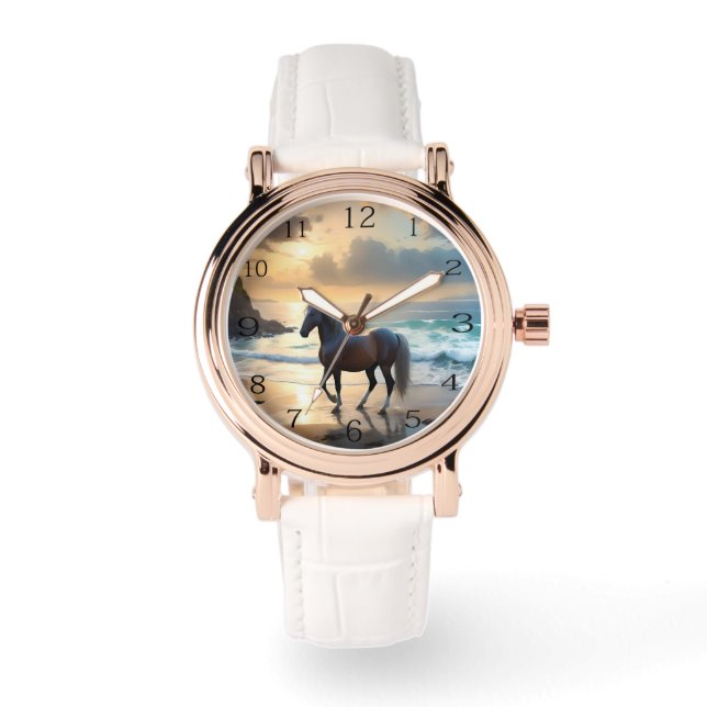 Montre Le Palomino Horse Sur La Plage, (Recto)