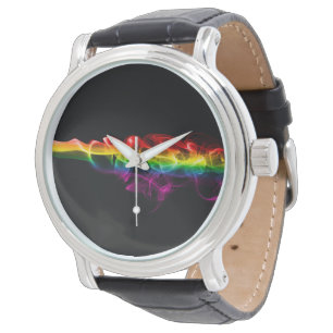 Montre Le panache d'énergie arc-en-ciel de SlipperyJoe a