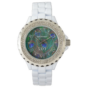 Montre Le paon vibrant fait varier le pas du cadran de