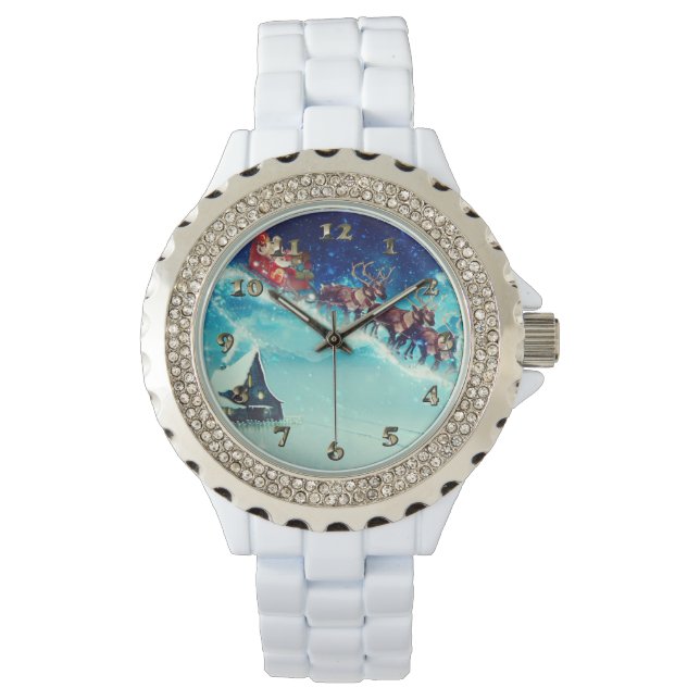 Montre Le Père Noël vole avec un renne (devant)