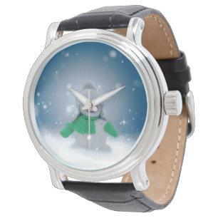 Montre Le personnage de bonhomme de neige de Noël adorabl