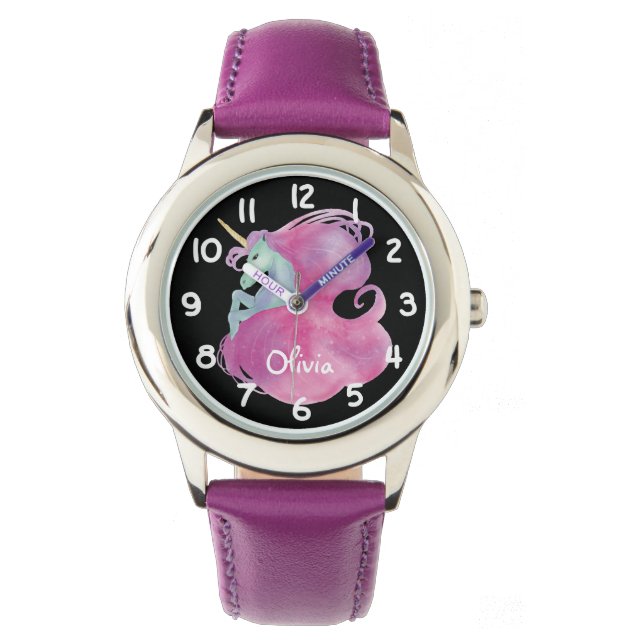 Montre Le personnage de Pretty Pink Unicorn (devant)