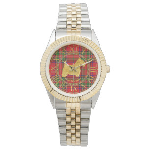 Montre Le plaid d'or de Terrier d'écossais personnalisen