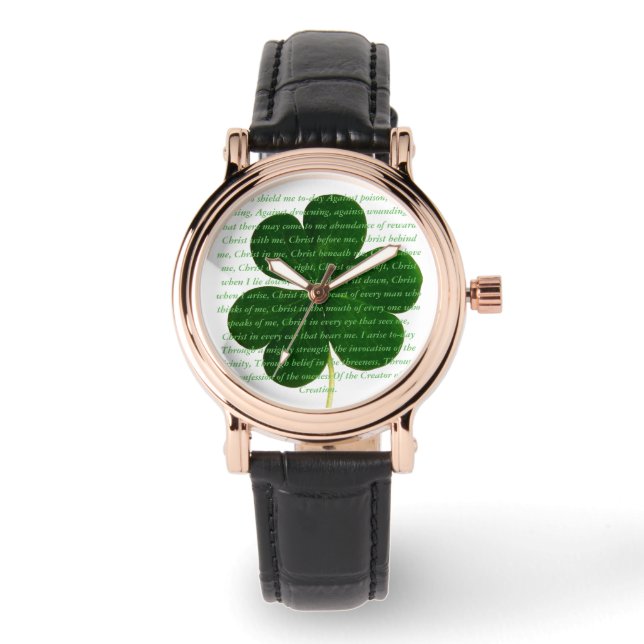 Montre Le poème irlandais St. Patrick Le Shamrock de cerf (Recto)