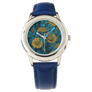 Montre Le pré en jaune et bleu