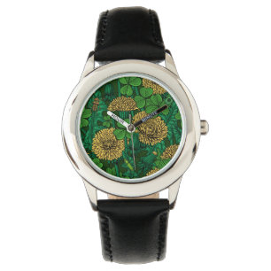 Montre Le pré en vert et jaune