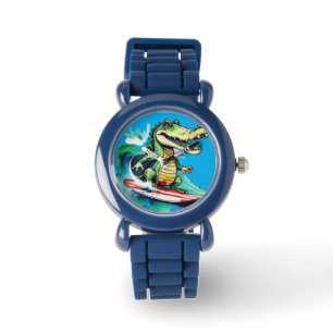 Montre Le surf de crocodile drôle
