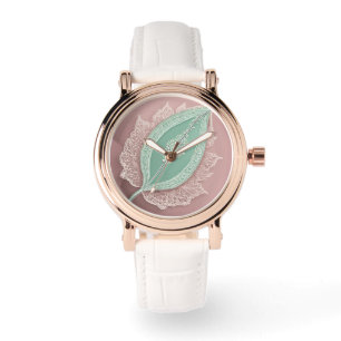 Montre Leaf de thé vert art IA