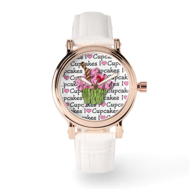Montre Lee Hiller I Love Cupcakes Designer Watch (Recto)