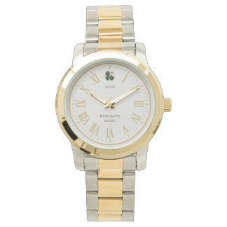 Montre Legacy Gold Clover Custom Mens Anniversary Gift