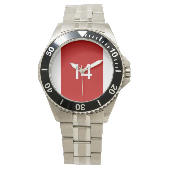 Montre Légendaire n° 14 en rouge et blanc (devant)