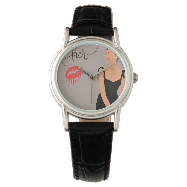 MONTRE L'ÉNERGIE FÉMININE SOMBRE (devant)