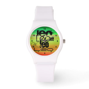 Montre Leo ; Vert, orange et jaune vif