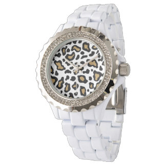 Montre Léopard Blanc