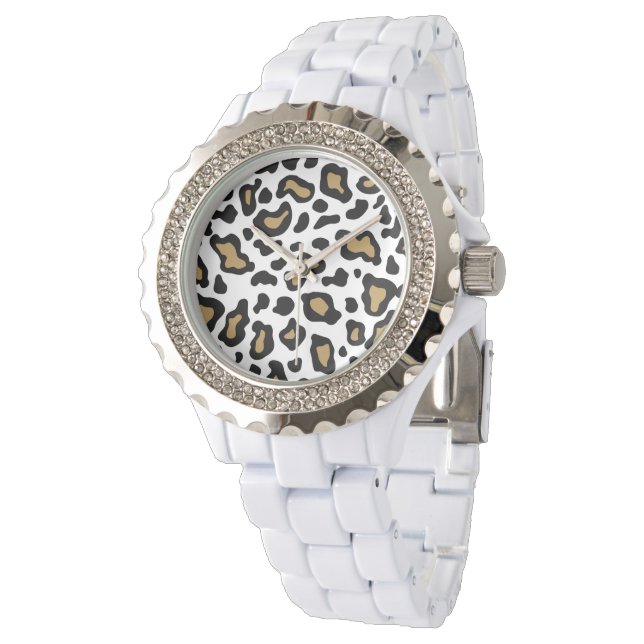 Montre Léopard Blanc (Incliné)