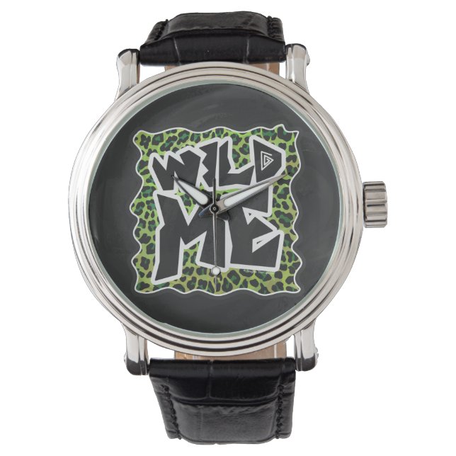 Montre Léopard noir et vert (devant)