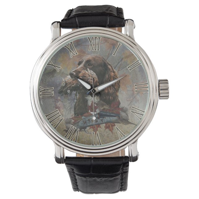 Montre L'Epagneul Sprocker, art de chien de chasse       (devant)