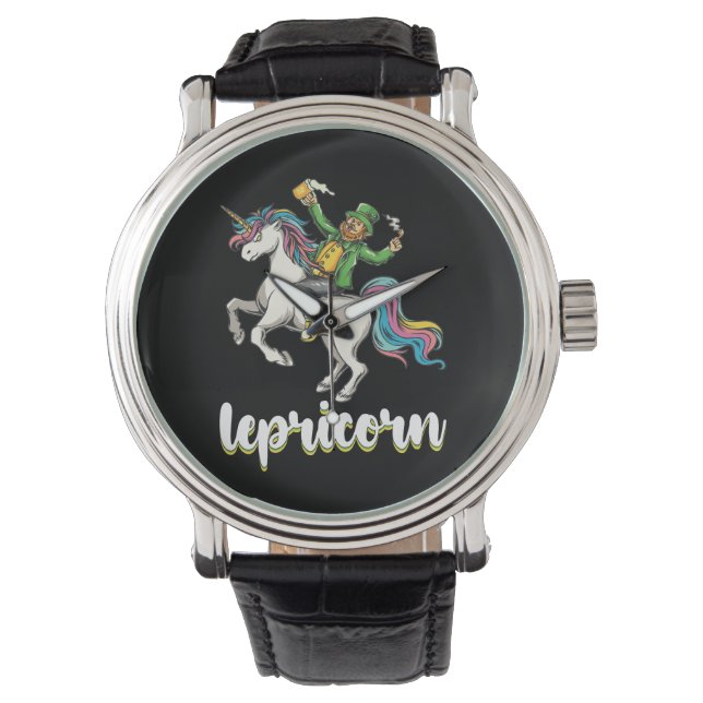 Montre Lepricorn Leprechaun Unicorn St Patrick's Day (devant)