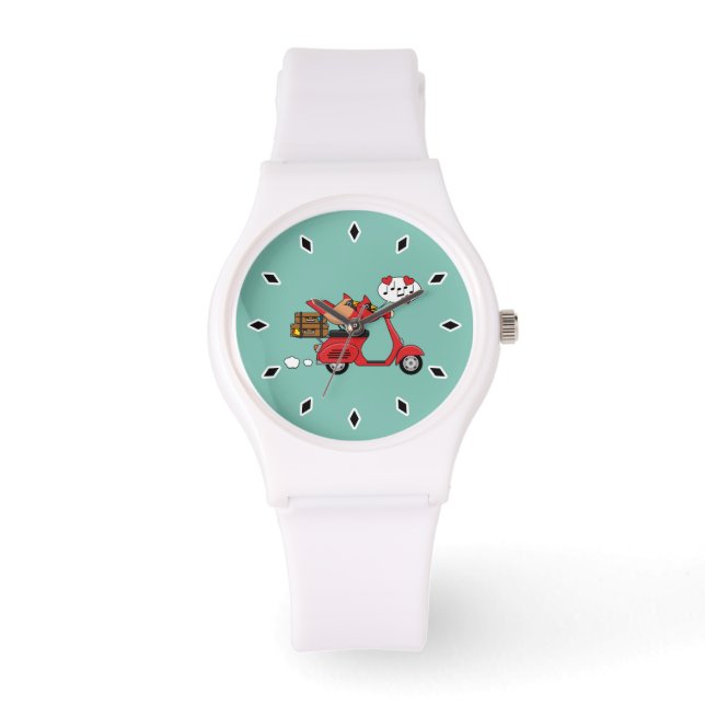 Montre Les amoureux du Cardinal Rouge sur Scooter (Recto)