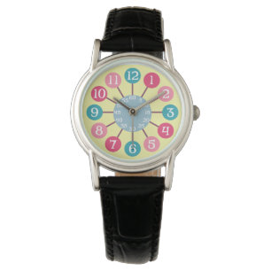 Montre les années 50 Retro Starburst atomique moderne Mid