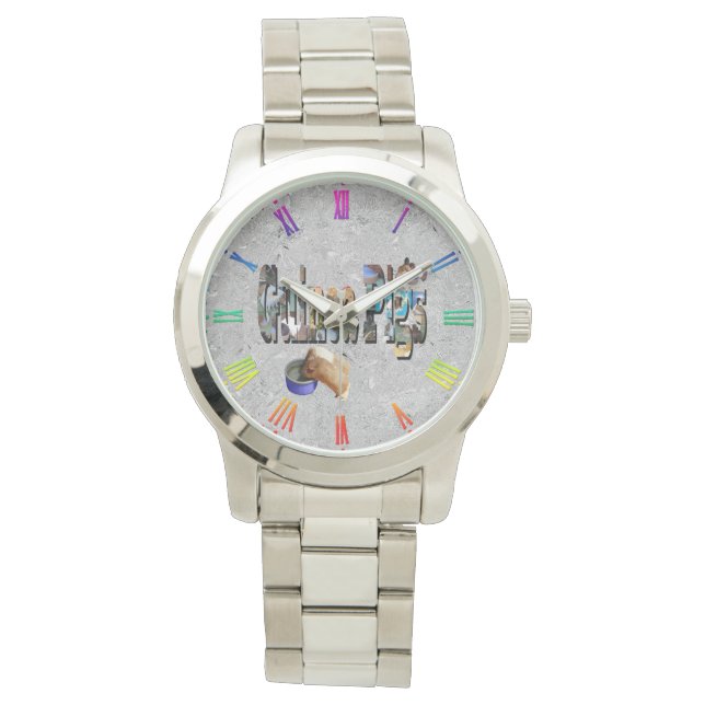 Montre Les Cochons De Guinée Est Le Mot, Unisex Wristwatc (devant)