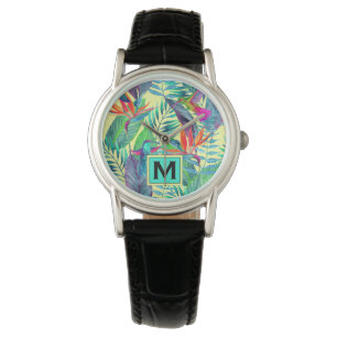 Montre Les colibris d'aquarelle   ajoutent votre initiale