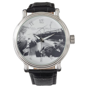 Montre Les coureurs de Go-Cart en marche autour de la pis