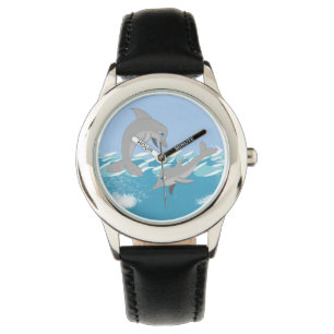 Montre Les dauphins La baignade dans l'océan