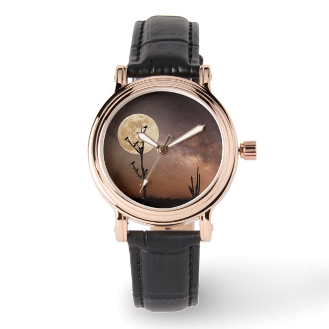 Montre Les déserts | Cactus Saguaro avec oiseaux dans le  (Recto)