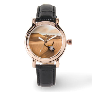 Montre Les déserts Crâne de vache Dunes de sable ondulé
