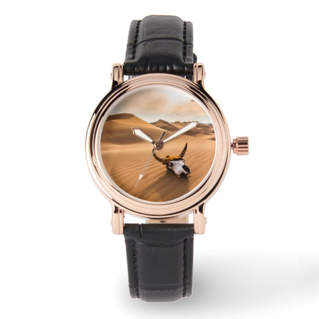 Montre Les déserts | Crâne de vache Dunes de sable ondulé (Recto)