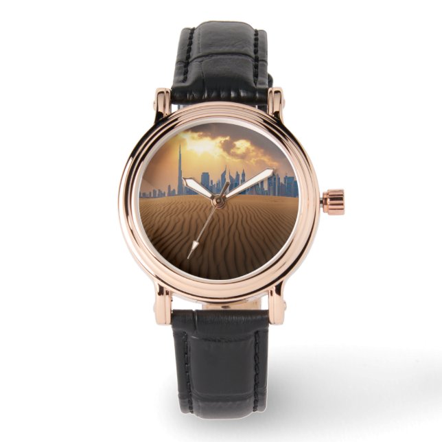 Montre Les déserts | Vue Skyline de Dubaï depuis la dune  (Recto)