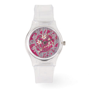 Montre Les femmes regardent rose style fleur