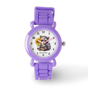 Montre Les filles adorent raccoon ajouter le nom