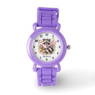 Montre Les filles adorent raccoon ajouter le nom