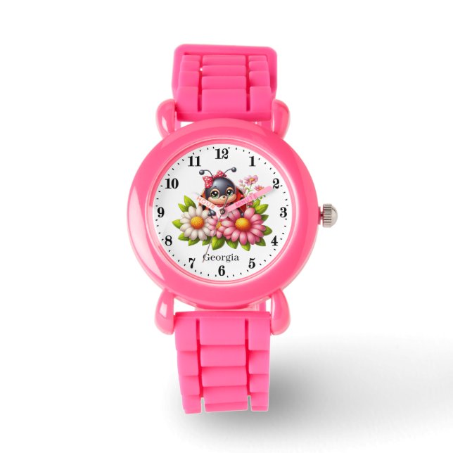 Montre Les filles mignonnes amateurs de coccinelle ajoute (Recto)