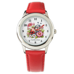 Montre Les filles mignonnes amateurs de coccinelle ajoute