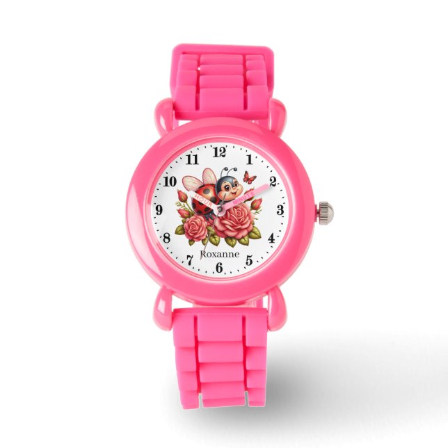 Montre Les filles mignonnes amateurs de coccinelle ajoute (Recto)