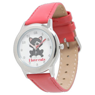 Montre Les filles mignonnes d'amoureux des chats ajoutent