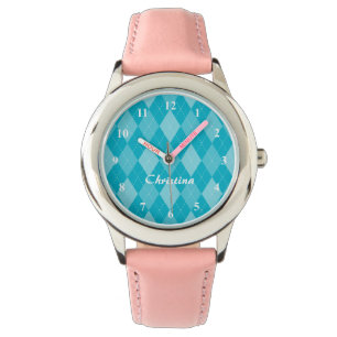 Montre Les filles mignonnes regardent avec motif diamant 