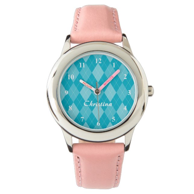 Montre Les filles mignonnes regardent avec motif diamant  (devant)