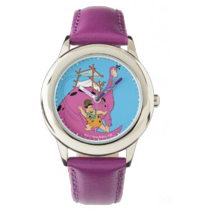 Montre Les Flintstones Fred glissant en bas de la queue