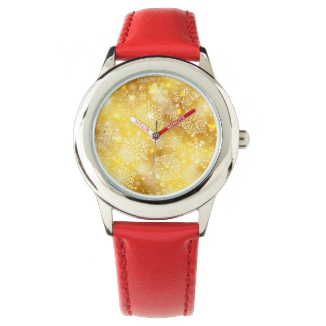 Montre Les flocons de neige en or (devant)