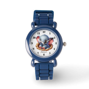 Montre Les mignons garçons ajoutent le nom éléphant