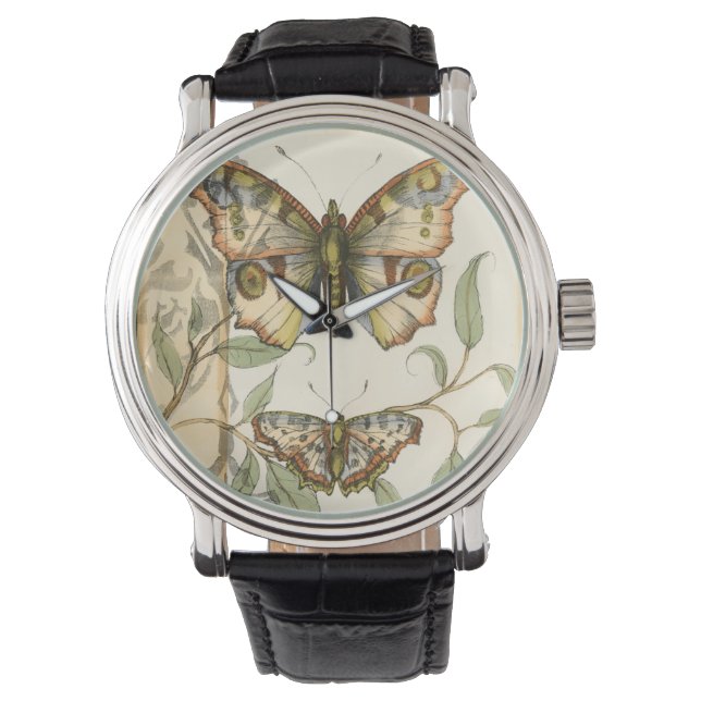 Montre Les papillons Tandem sur les Feuilles verts (devant)